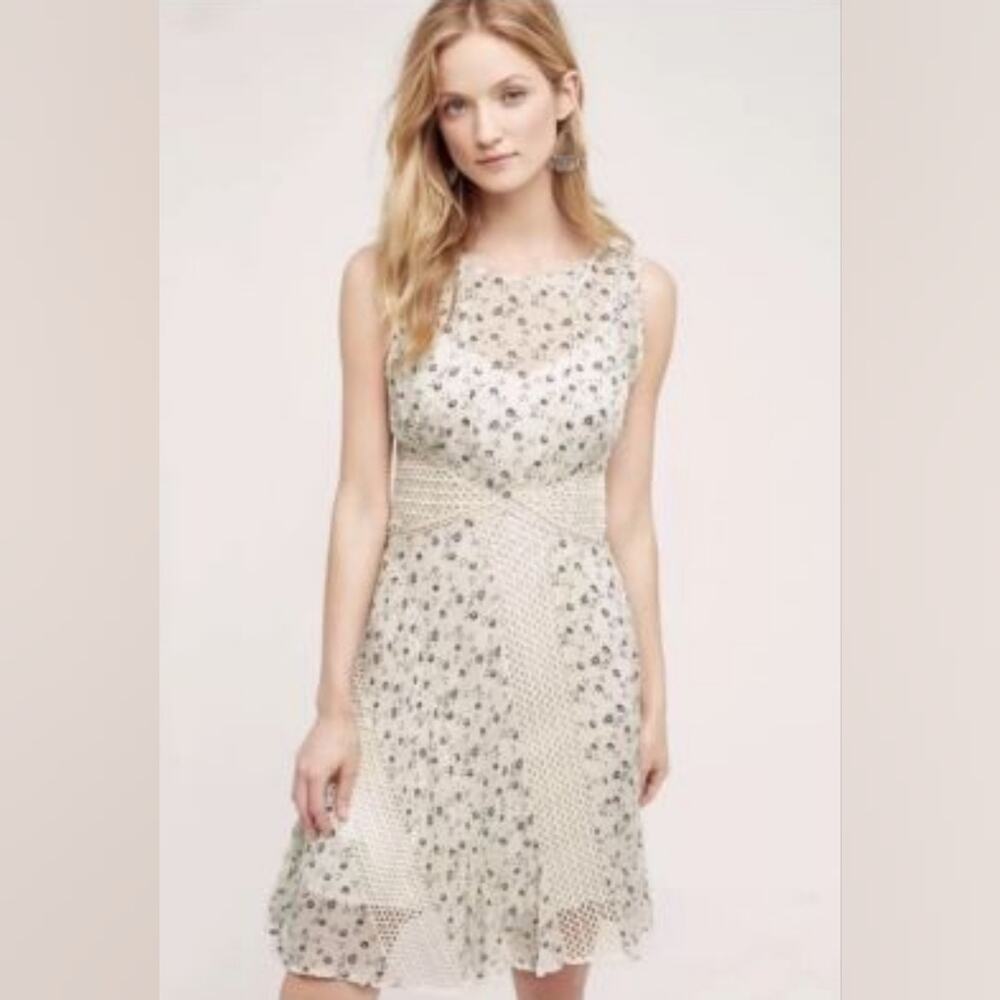 Anthropologie Floreat Windswept Lace Ditsy Floral Dress Prairie GrannyCore 6/ 4